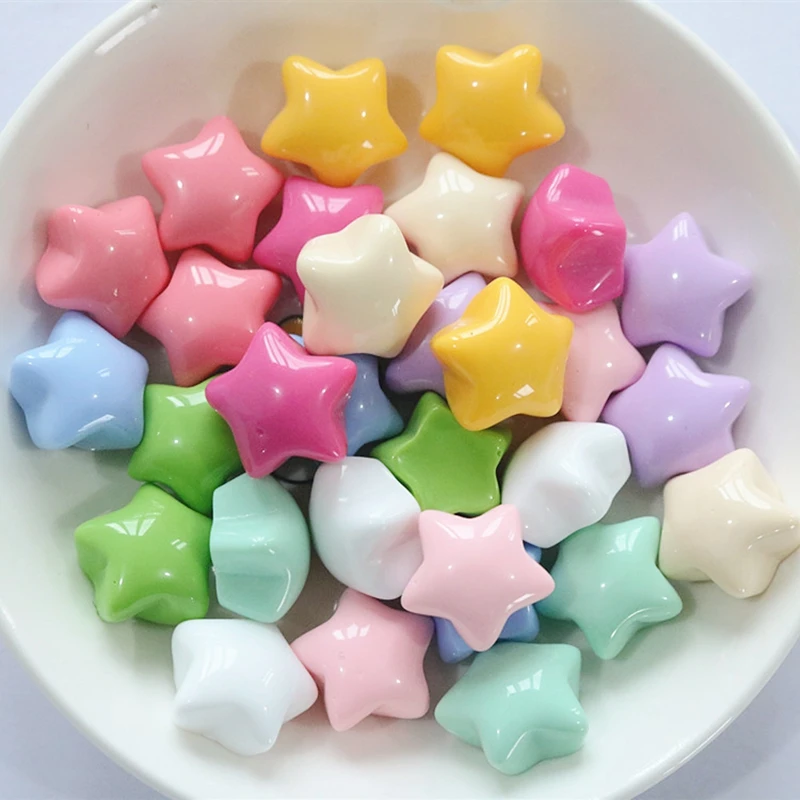 

20 Pcs New Cute Mini Kawaii Bright Candy Color Cute Stars Series Resin Diy Fashion Jewellery Hairpin Decorate Accessories 049