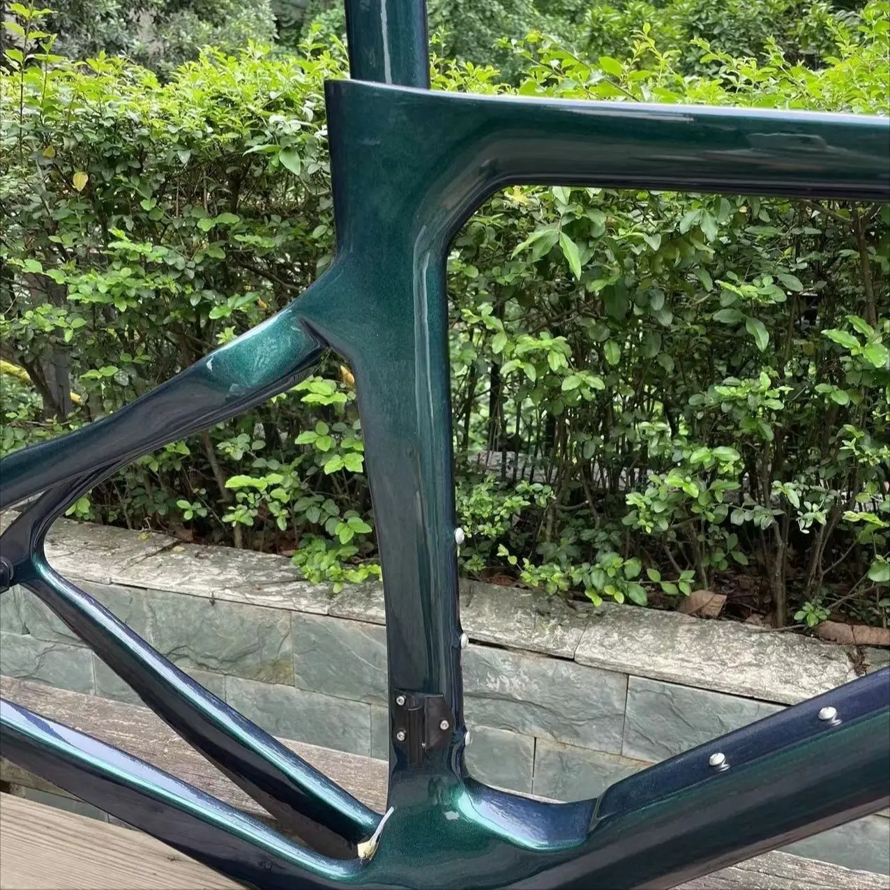 

Carbon Fiber Frame Green Purple Chameleon Bicycle Frame V/Disc Brake Bike Frame T1100 With Handlebar Fit Di2 Taiwan Made