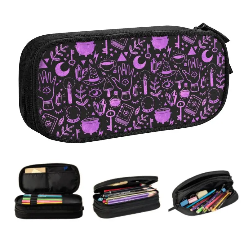Case Girls Boys Big Capacity Halloween Witch Pencil Bag Pouc