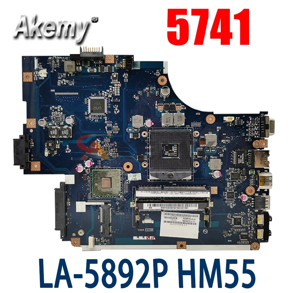 

Материнская плата для ноутбука Akemy для ACER Aspire 5741 5742 5742G, материнская плата MBWJU02001, новинка 70 LA-5892P HM55
