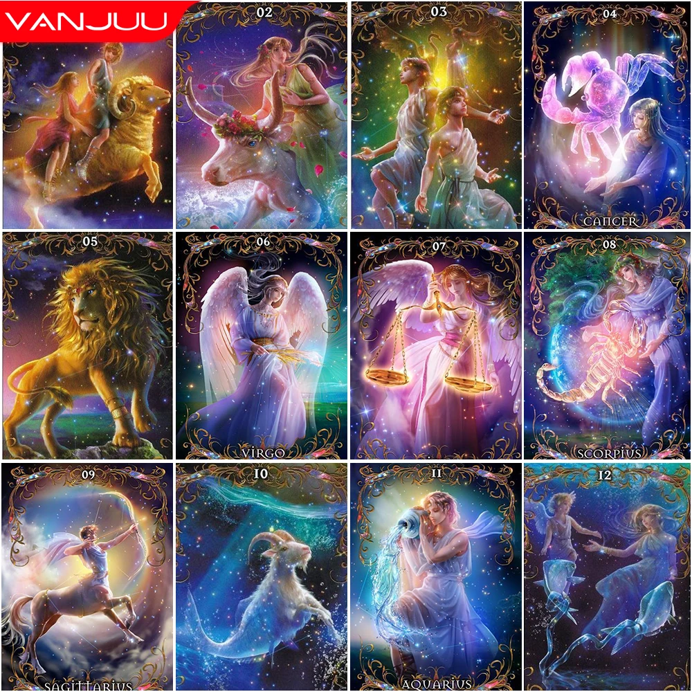 

5D DIY Diamond Painting Twelve Constellation Diamond Mosaic Painting Full Rhinestone Embroidery Cross Stitch Kit Home Decor