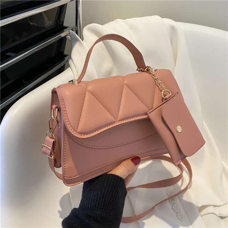 

High Quality Leather Tote Bags Luxury Brand Chain Handle Shoulder Bags For Woman 2022 New Small Square Bag