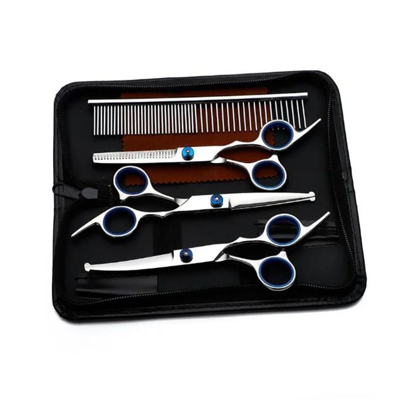 Набор ножниц для стрижки домашних питомцев клипер шерсти собак и кошек прямой