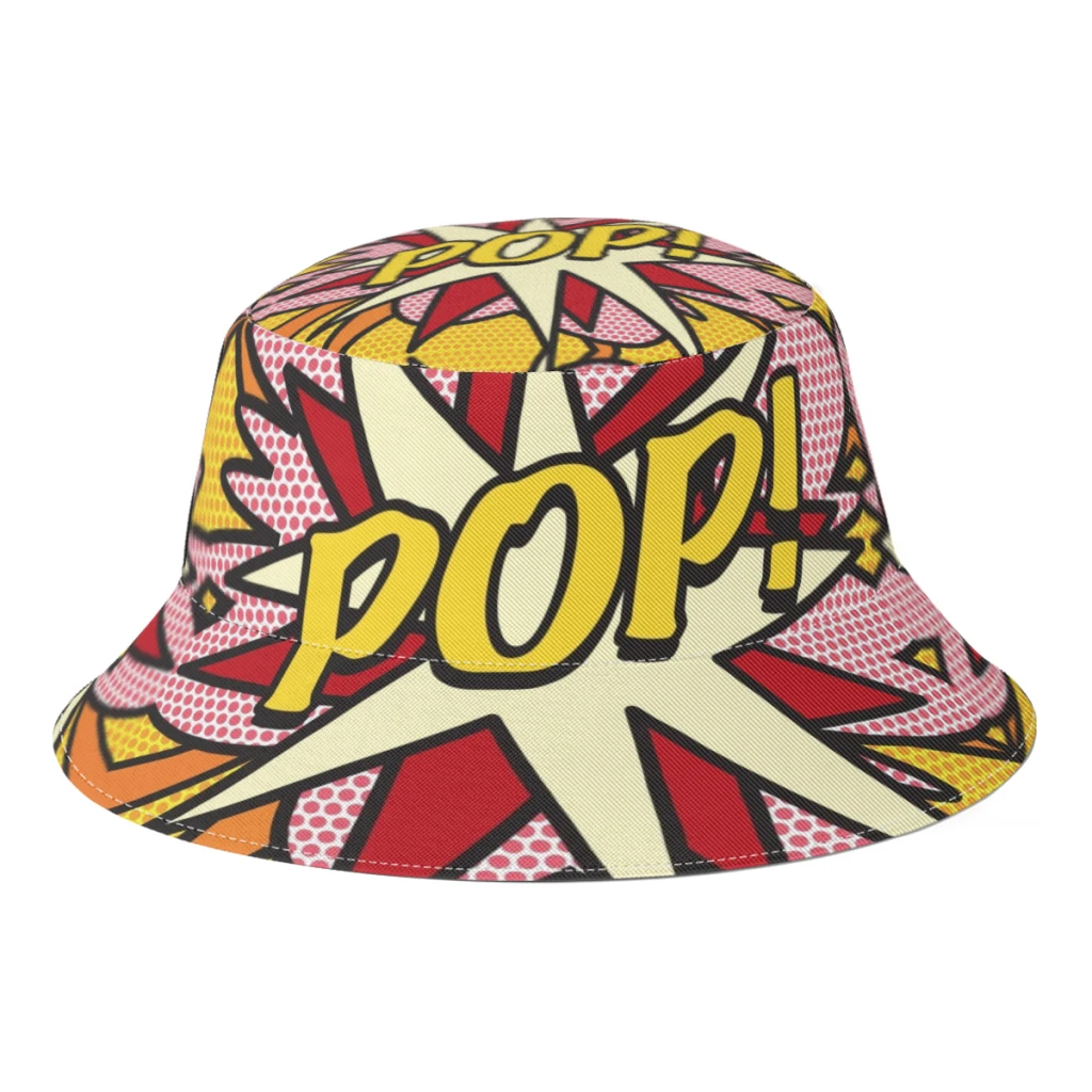 

Spring Summer POP Comic Bucket Hat for Men Women Hip Hop Pop Art Fisherman Hat Beach Gorros Panama