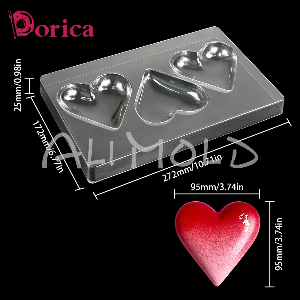 

Профессиональная пластиковая форма для шоколада 3D сердце