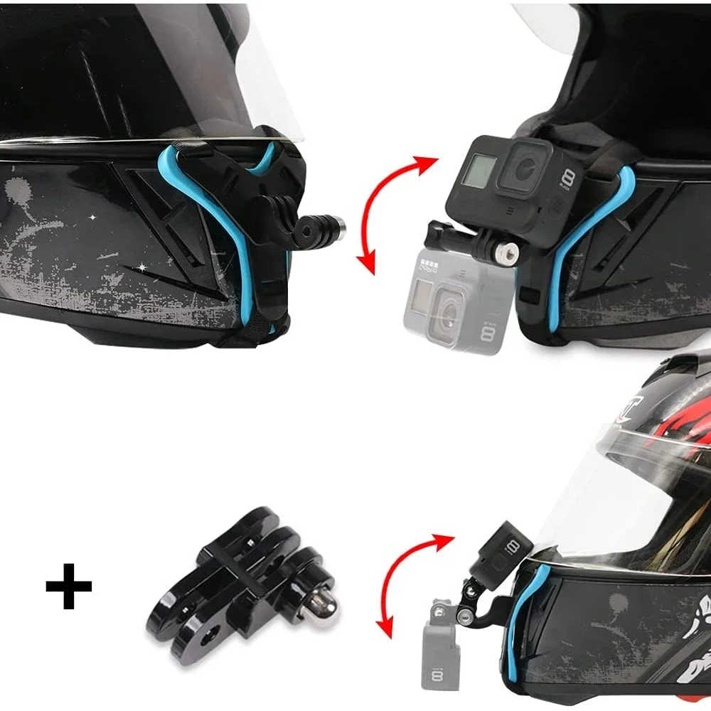 Черное крепление на подбородочный ремень для GoPro Hero 12/11/10/9/8/7/6/5 DJI Osmo Insta360 AKASO YI