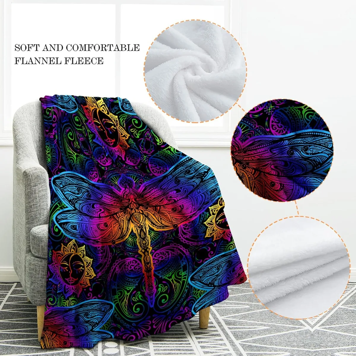 Одеяло с цветочным принтом в виде стрекозы подарки для женщин детей мам малышей