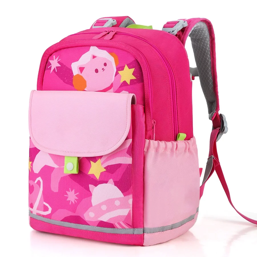 Kids Orthopedic Schoolbag Backpacks Satchel Girls 1-5 Grade Cartoon Space Cat School Bags for Children Gifts Knapsack
