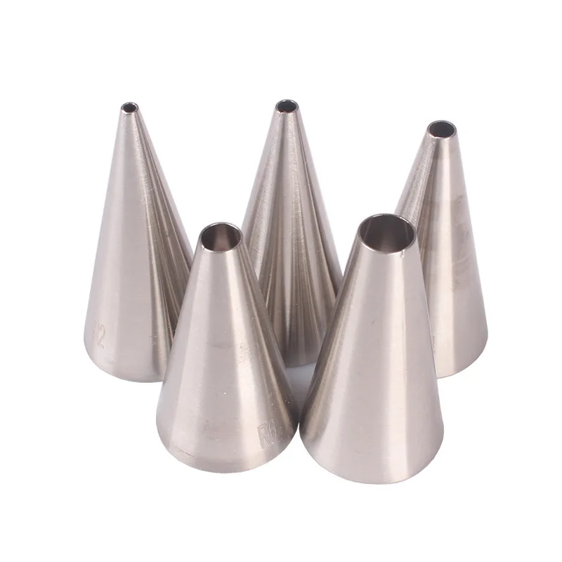 

5Pcs/Set Round Stainless Steel Piping Tips Cake Pastry Cookie Cream Nozzles Icing Piping Cake Decorating Tools Pastry Nozzle
