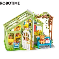 robotime rolife diy spring encounter flowers doll house with furniture children adult miniature dollhouse wooden kits toy dg154