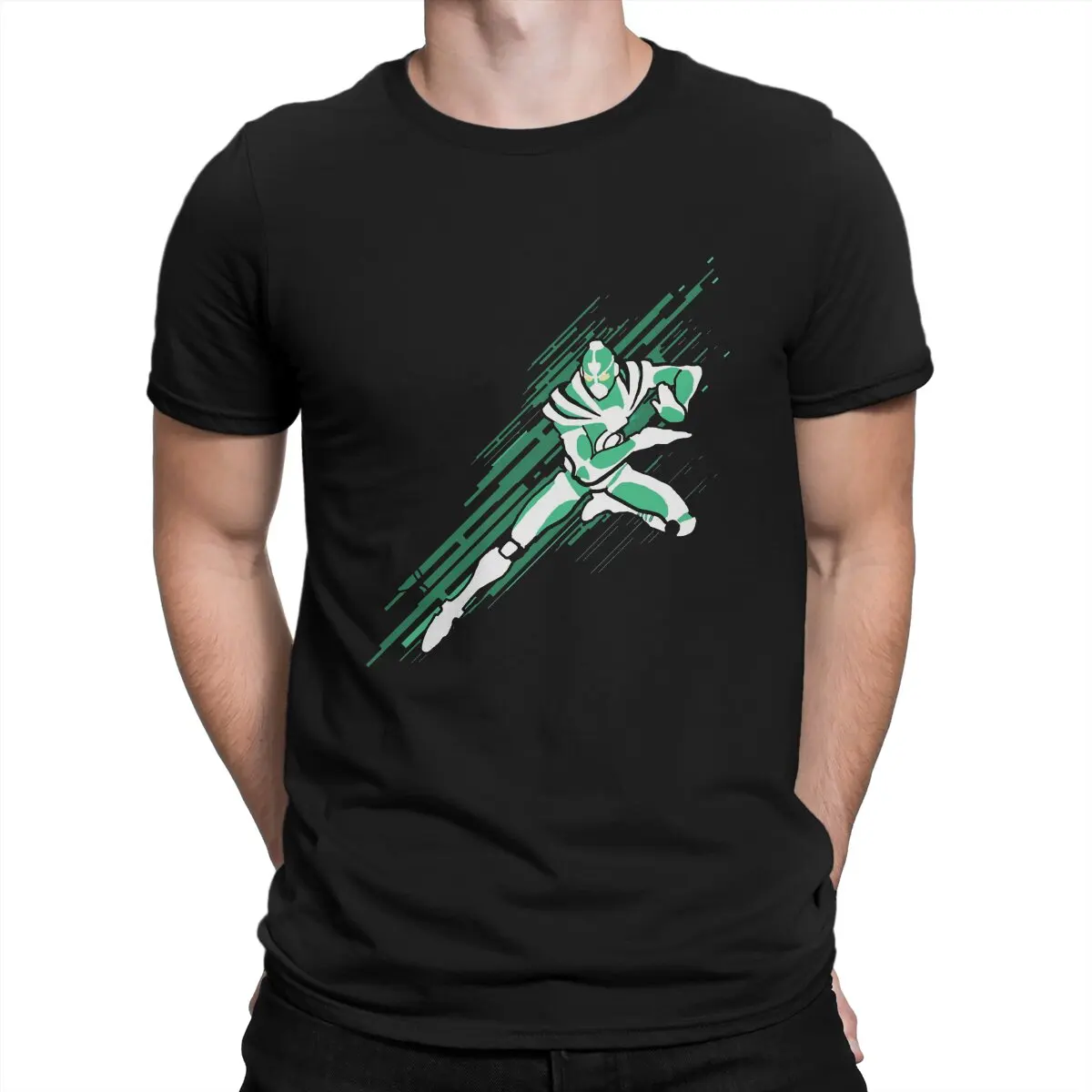 

Футболка мужская с круглым вырезом, коротким рукавом и принтом