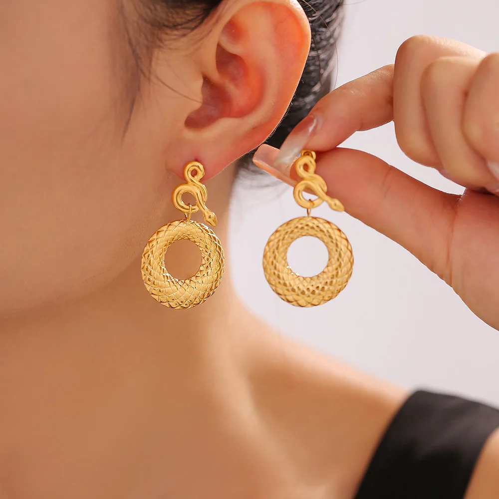 Крутые серьги в виде змеи для женщин роскошные винтажные позолоченные