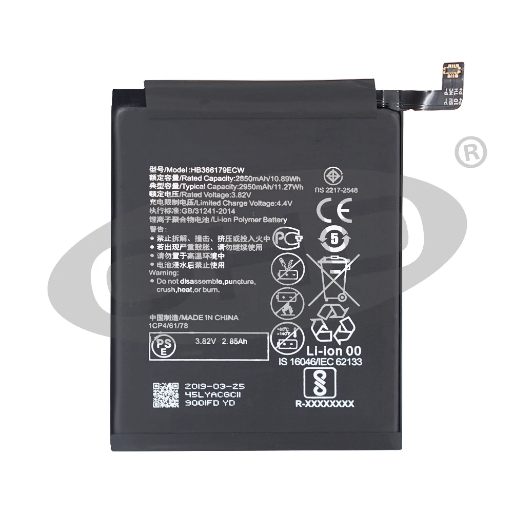 

OHD Original High Capacity Battery HB366179ECW For Huawei Nova 2 CAZ-TL00 CAZ-AL10 Nova2 HB366179ECW 2950mAh +Tools