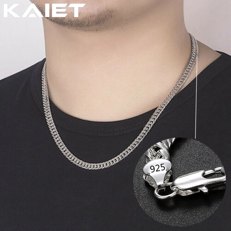 

Fashion brand Silver Color Necklace for men's classic personality 6MM chain 24 inches Christmas gifts party fine Jewelry