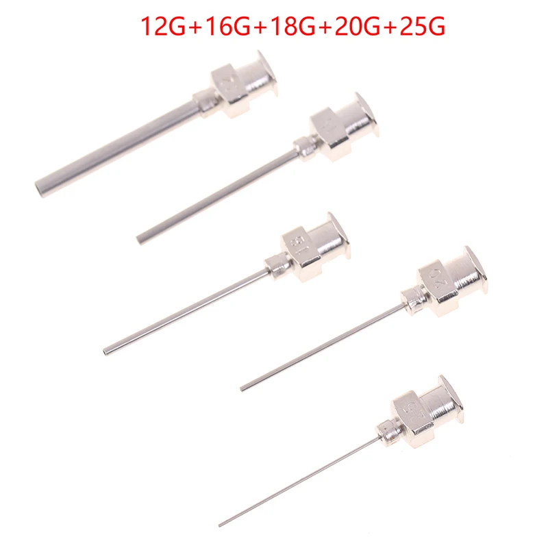 

5Pcs Syringe Dispenser Needles Needle Blunt Tip Stainless Steel 12/16/18/20/25G