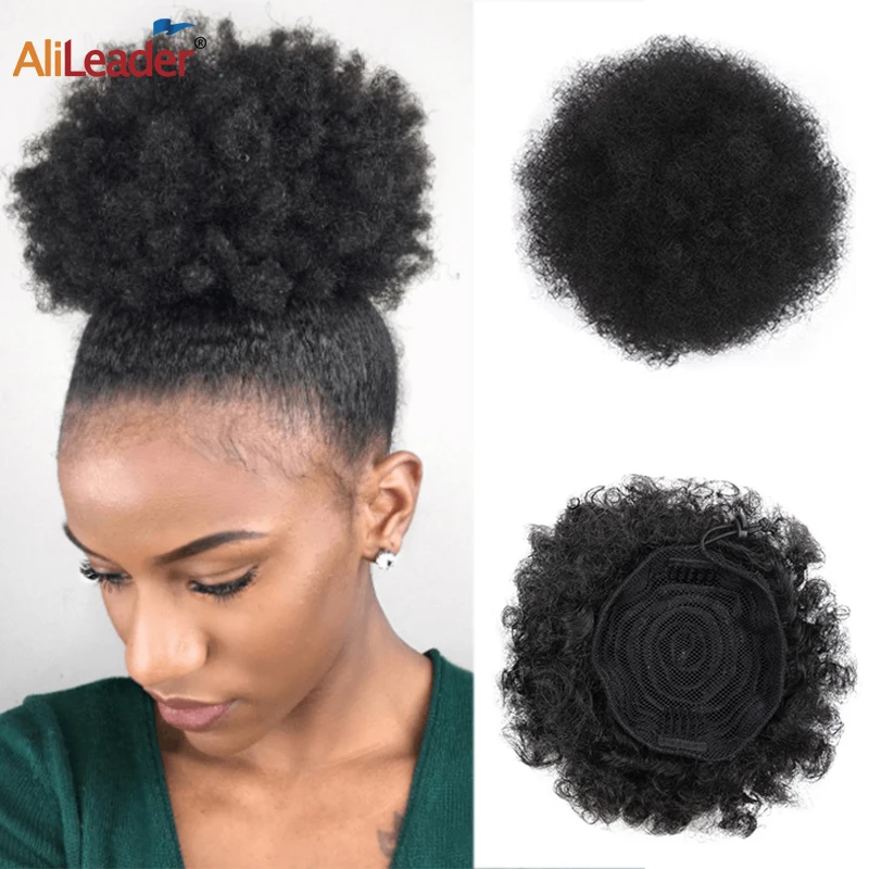 

Afro Puff Hair Bun Synthetic Afro Puff Curly Drawstring Ponytail Clip In Hair Extension Kinky Puff Hair Bun Chignon For Women