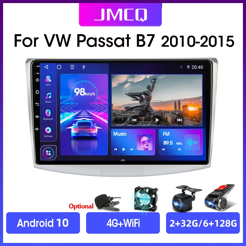 jmcq 10 1 2din android 10 0 car multimedia video player gps navigation for vw volkswagen passat b7 b6 cc 2010 2015 head unit free global shipping