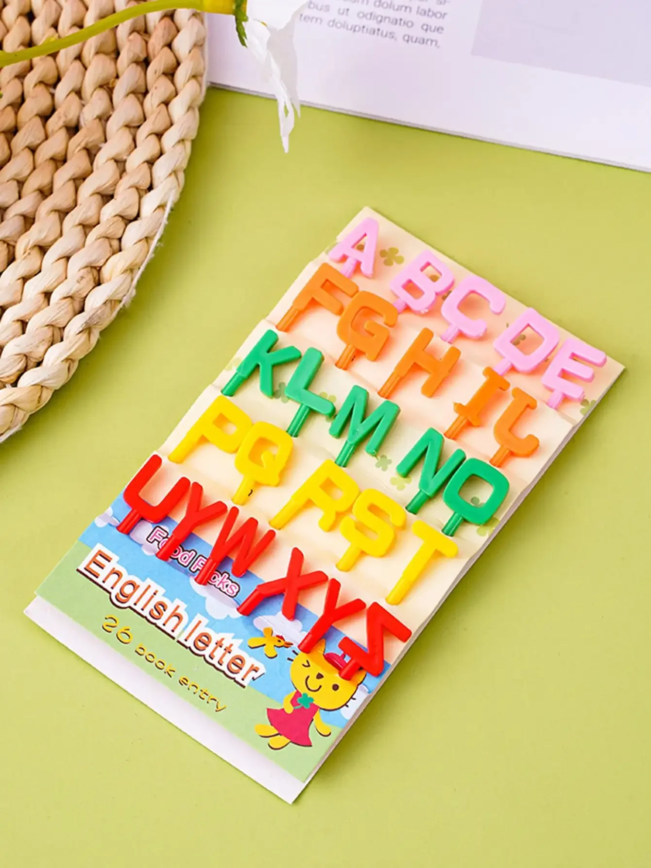 Многоразовый набор вилок для фруктов с 26 буквами детей коробка еды и зубная нить