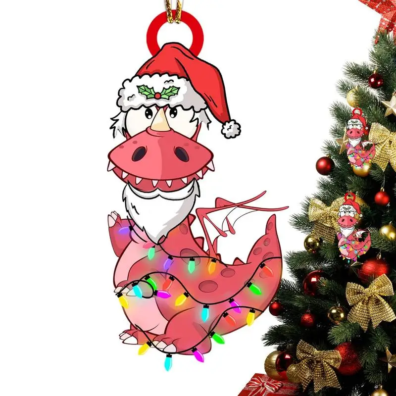 

Holiday Dragon Ornaments Christmas Dragon Pendant Decorations 2D Acrylic Christmas Tree Hanging Pendant