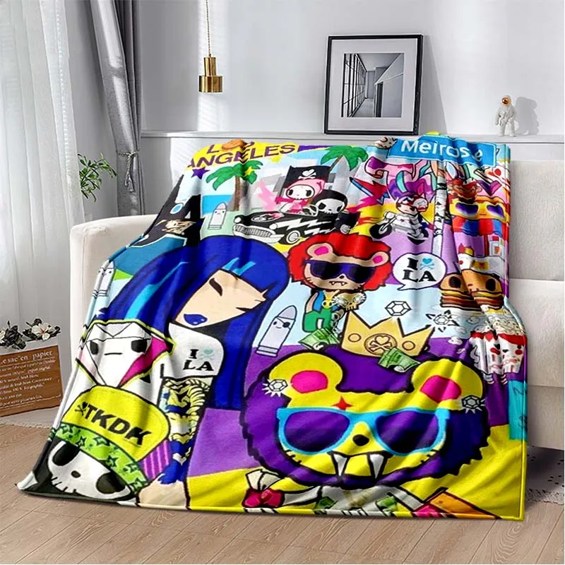 Фото Модные, надежные и стильные одеяла Tokidoki, мягкие, портативные и подходящие для всех сезонов. Уникальный подарок на день рождения. №4