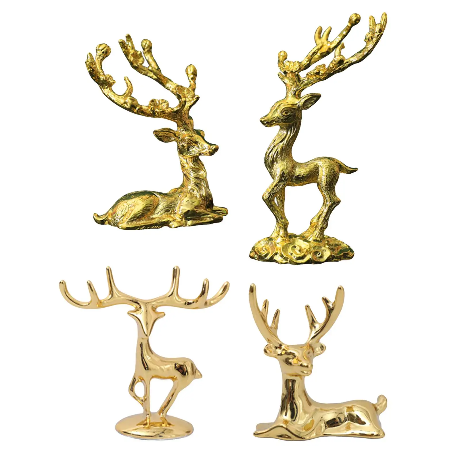 

1 Pair Reindeer Figurines Couple Deer Statue Deer Sculpture Animal Sculpture Animal Ornaments for Home Car Desktop Decor