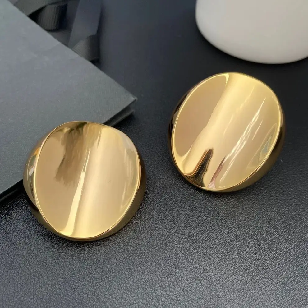 Серьги модные легкие роскошные ретро эллиптические геометрические зажимы для