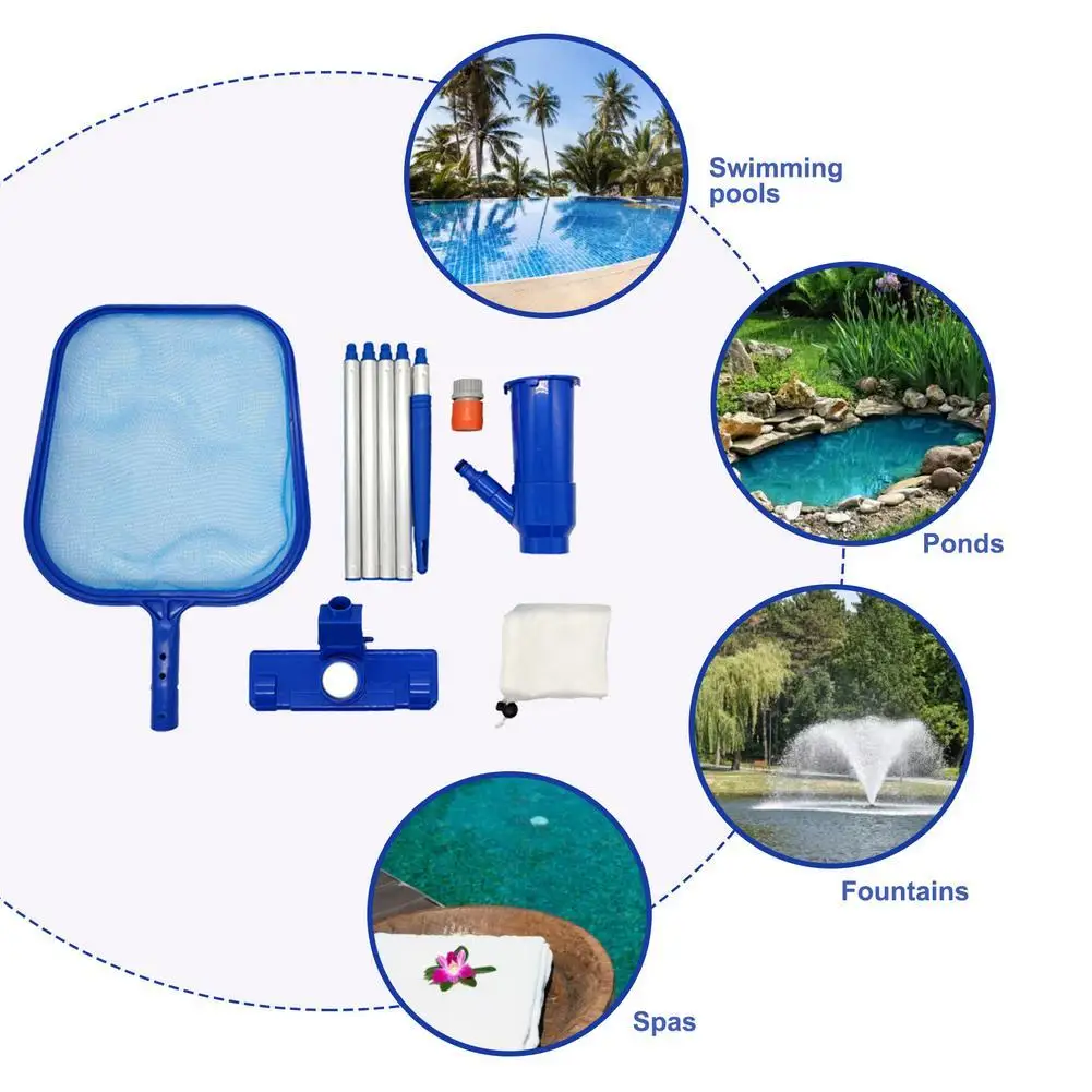 Набор инструментов для очистки бассейна пылесос с сетчатой головкой на присоске