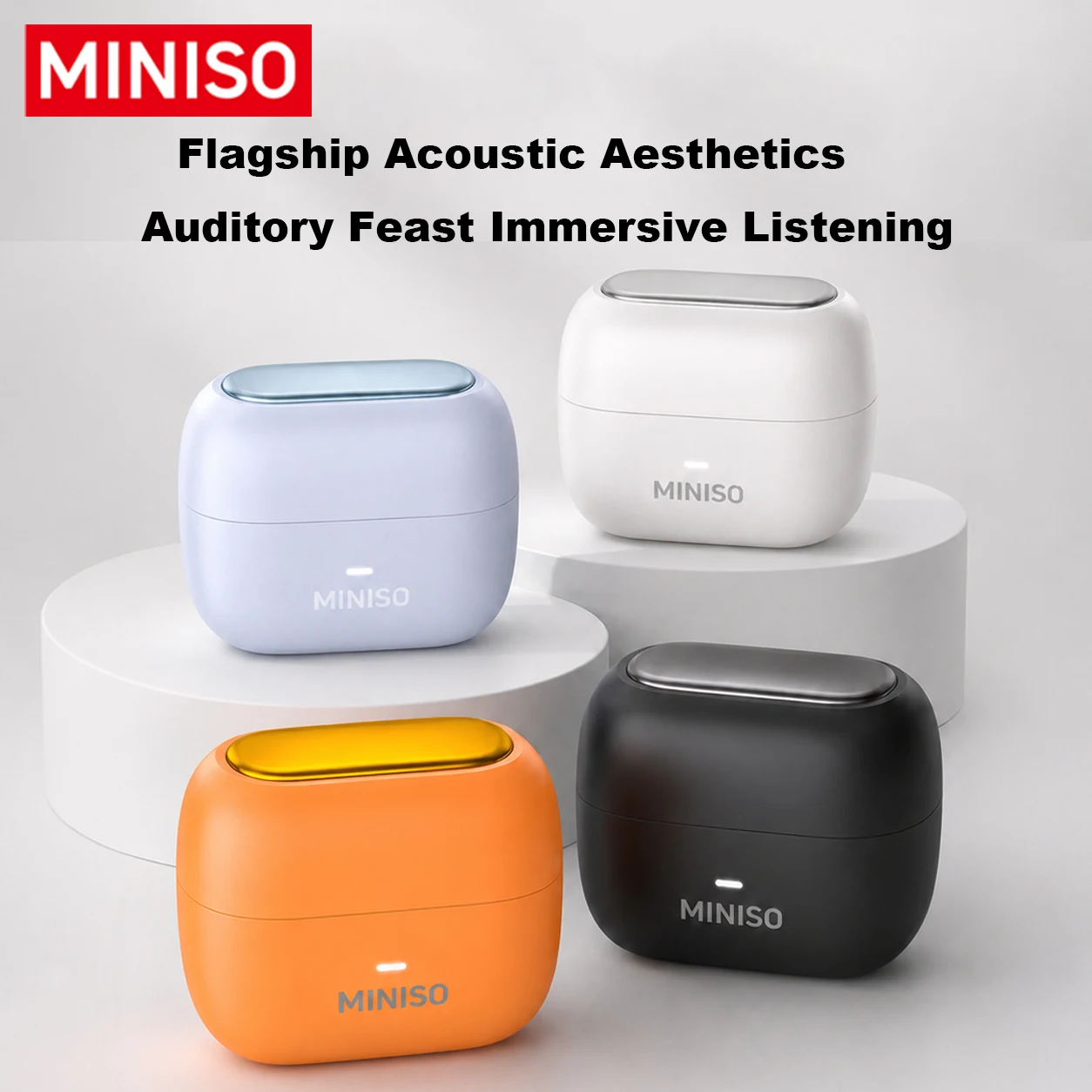 Фото Беспроводные Bluetooth-наушники MINISO MS130 с низкой задержкой, комфортные внутриканальные наушники Macaron ENC, мягкие беспроводные наушники для путешествий и спорта №3