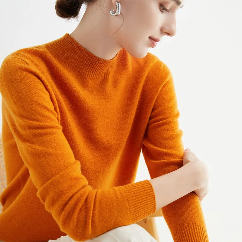 

Fall/Winter 2023 women's cashmere sweater loose pullover bottom cardigan sweater thick