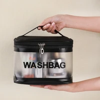 new transparent pvc large capacity waterproof cosmetic bag portable female travel wash bag storage bag portable storage bag