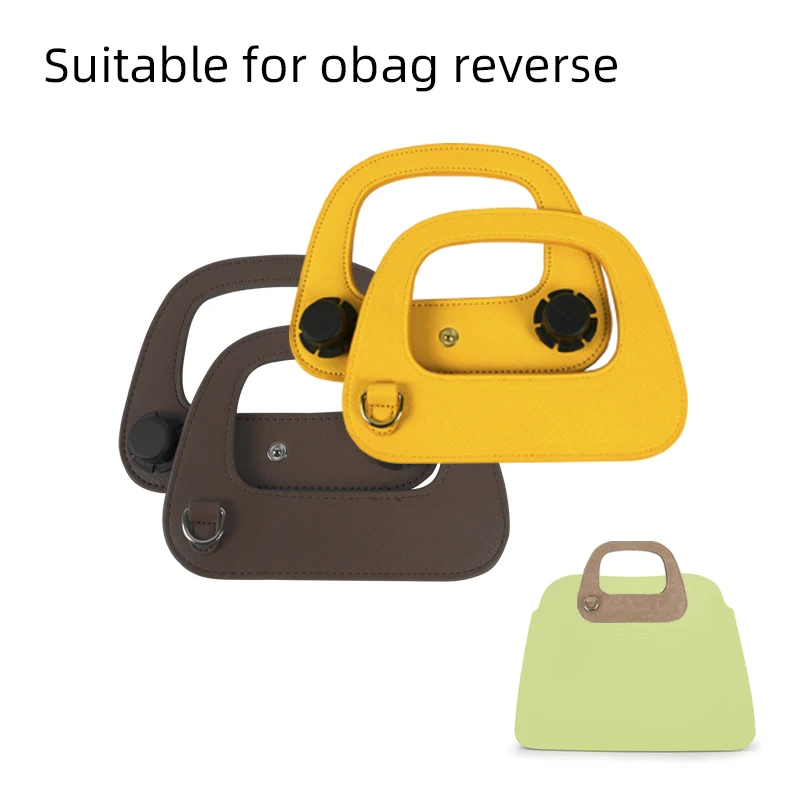 

tanqu Colorful Oblong Faux PU Leather Handle with silver Metal D buckle for Obag'50 Bag Handle for O Bag O50' handbag Accessory