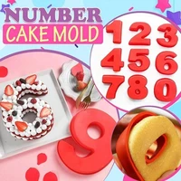 3d numbers cake molds birthday number silicone cake mold pizza pan baking cake bread kitchen diy mould baking cake set for beg