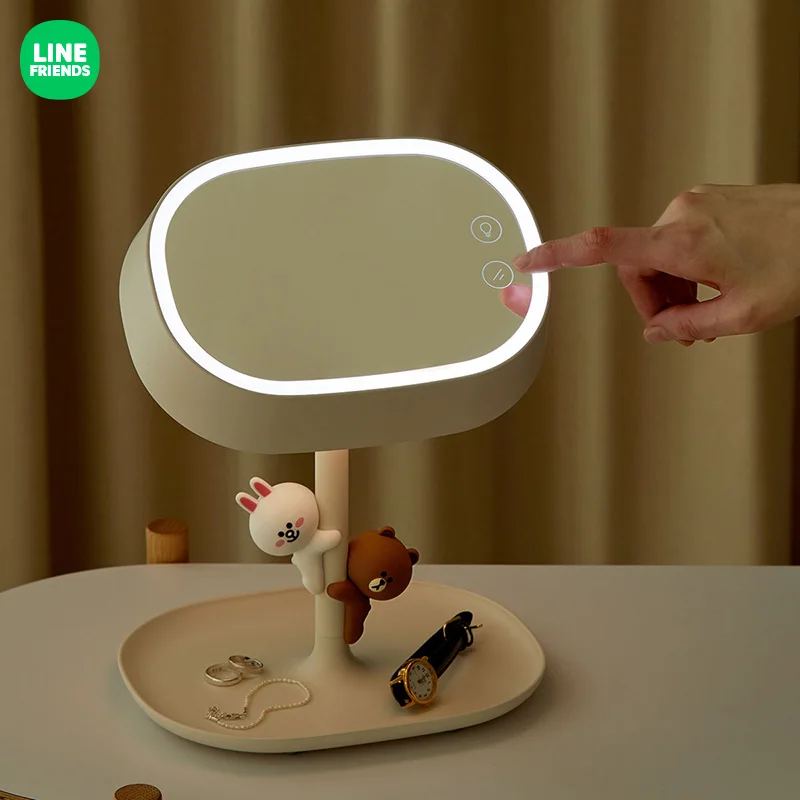 

LINE FRIENDS кавайное коричневое зеркало для макияжа с изображением персонажей мультфильмов