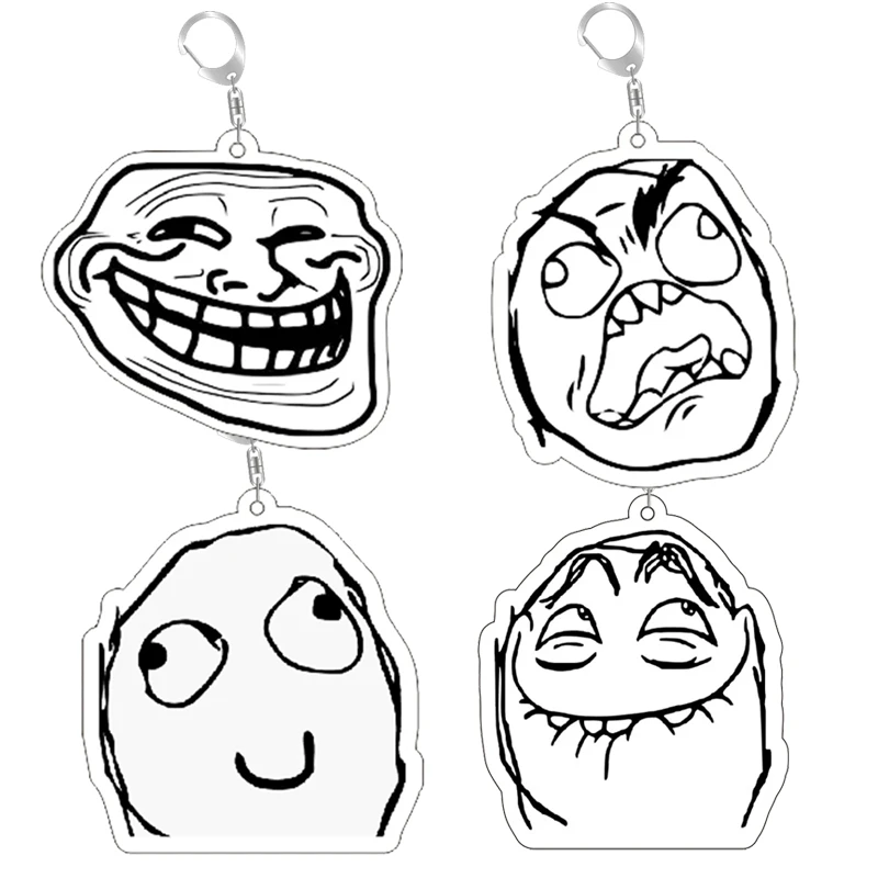 Забавный брелок с лицом тролля для аксессуаров сумка No Me Gusta Rage Face Forever Alone кулон