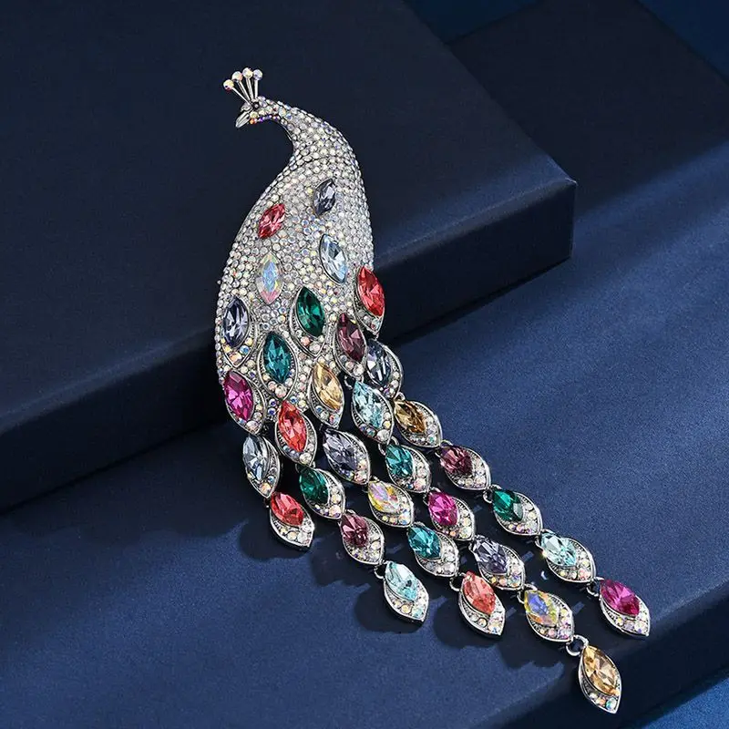 Женская брошь в форме павлина Эксклюзивная из австрийского хрусталя