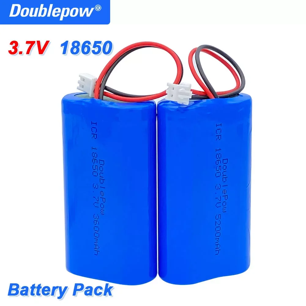

NEW2023 DOUBLEPOW 3.7 V 18650 lithium battery 3600/5200mAh Rechargeable battery pack megaphone speaker protection board +XH-2P
