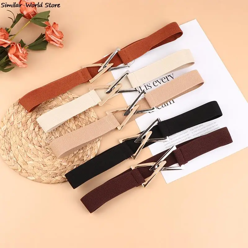 Triangle Buckle Belt Women's Decorative Elastic Belt Dress Sweater Set Multi functional Fashion Belt