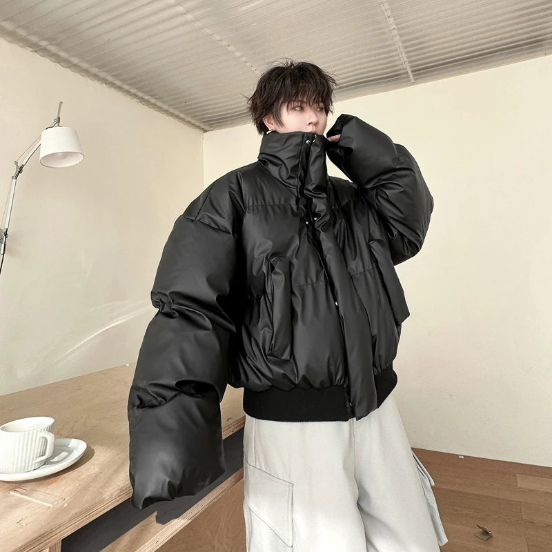 PFNW 2024 зимняя однотонная мужская хлопковая куртка с воротником-стойкой из плотной