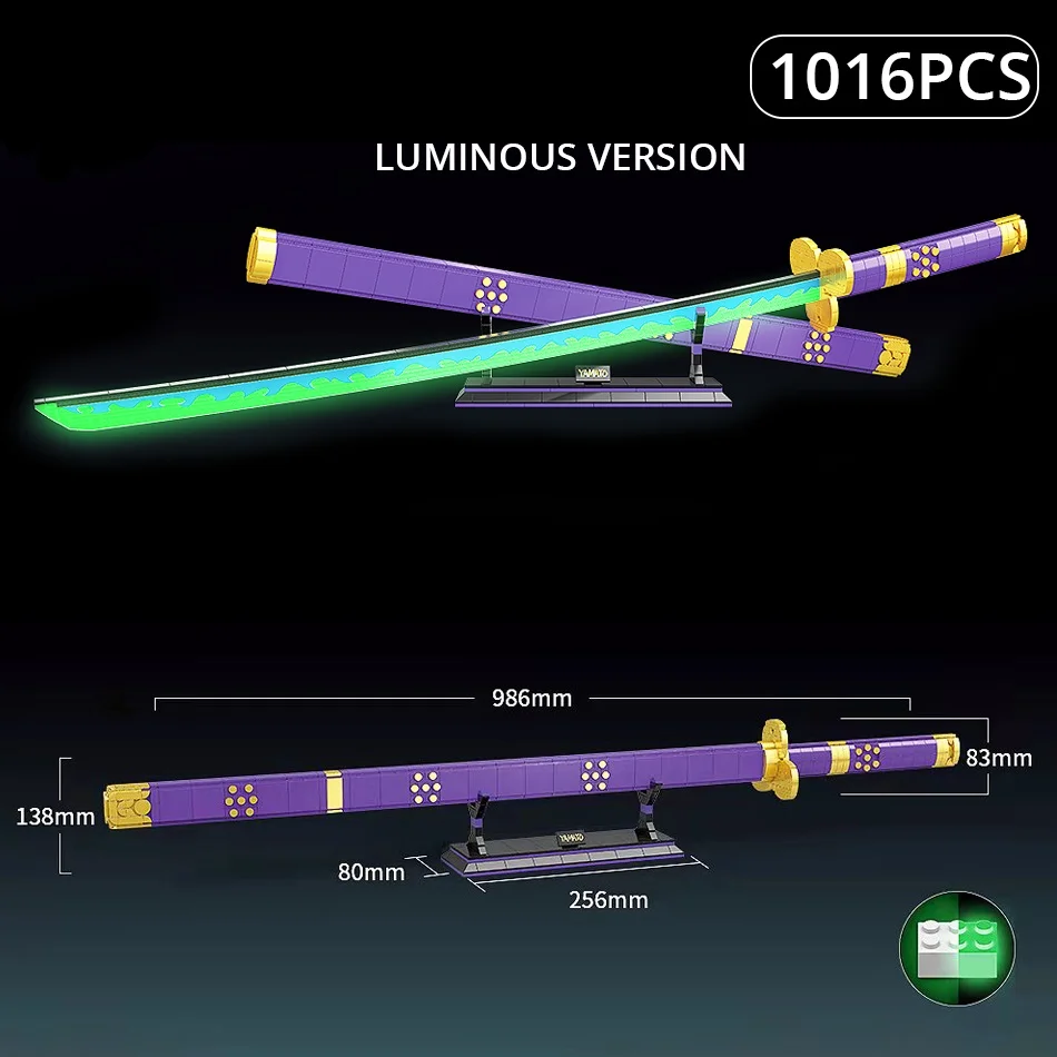 

Anime Demon Slayer Nichirin Sword Building Blocks Rengoku Kyoujurou Blade Katana Anime Knife Weapon Bricks Toys for Boy Gifts