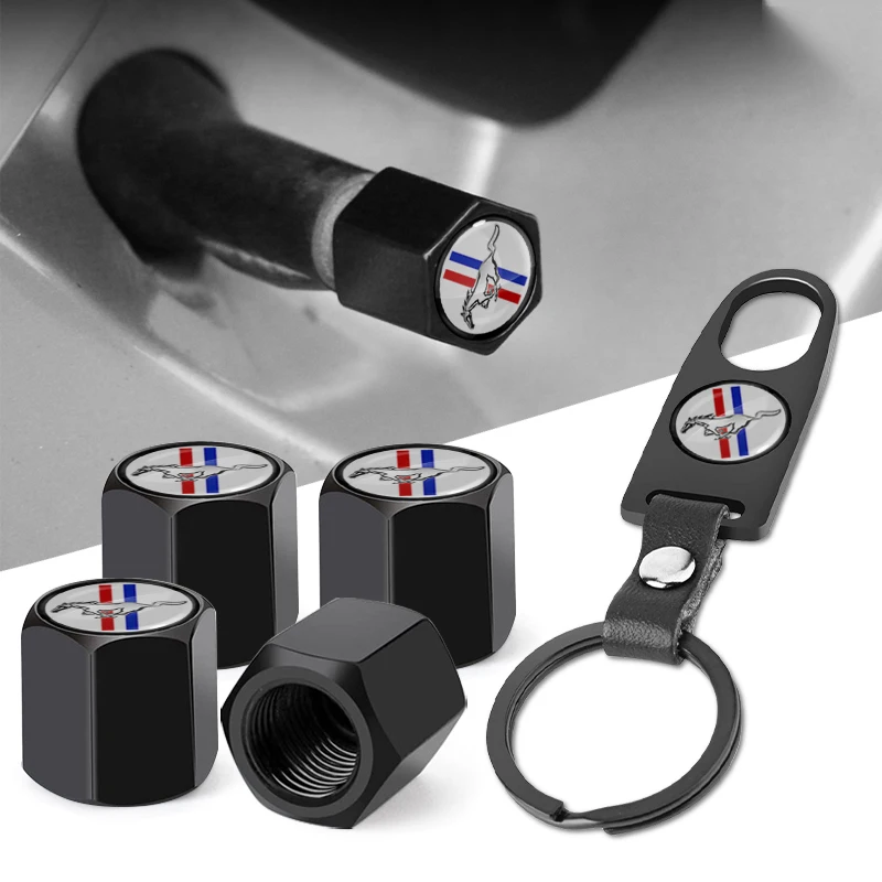 

Car Tyre Valve Stem Caps Tool Wrench Keychain for Ford Mustang Explorer FIESTA Focus Shelby GT350 Kuga Fusion F-150 500 Cobra