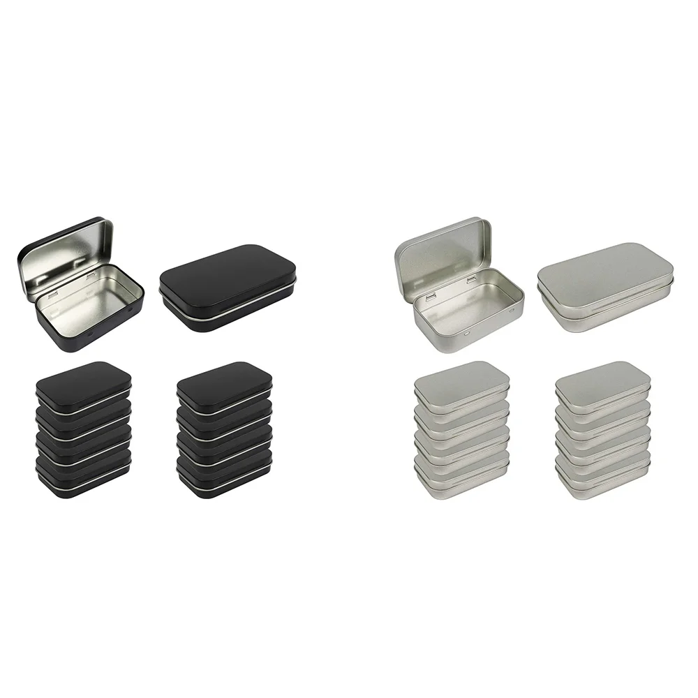 

10 Pack Metal Rectangular Empty Hinged Tins Box Containers 95X60x21mm Mini Candle Tins