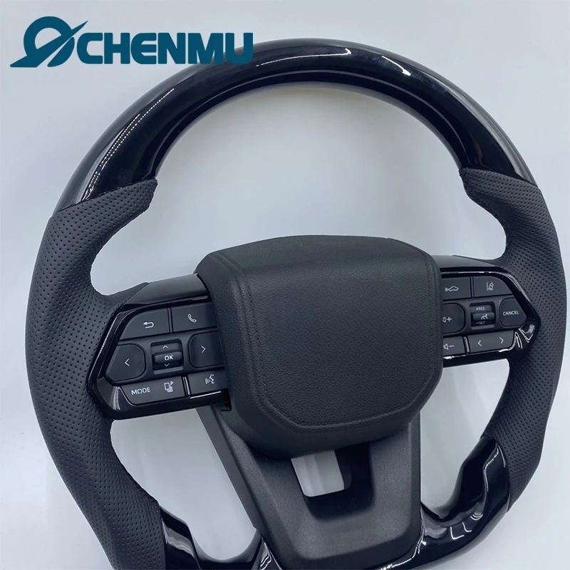 Фото Глянцевый черный кожаный руль для моделей Toyota Landcruiser LC200 LC300 Prado 120 150 200 LC79 LC70 LC76 FJ70 FJ79 FJ200 №3