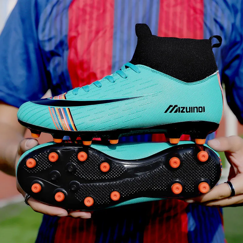 

2022 New Nice Men Soccer Shoes Football Boots High Ankle Long Spikes Nice Boys Cleats Training Sport Sneakers Men Soccer Shoes