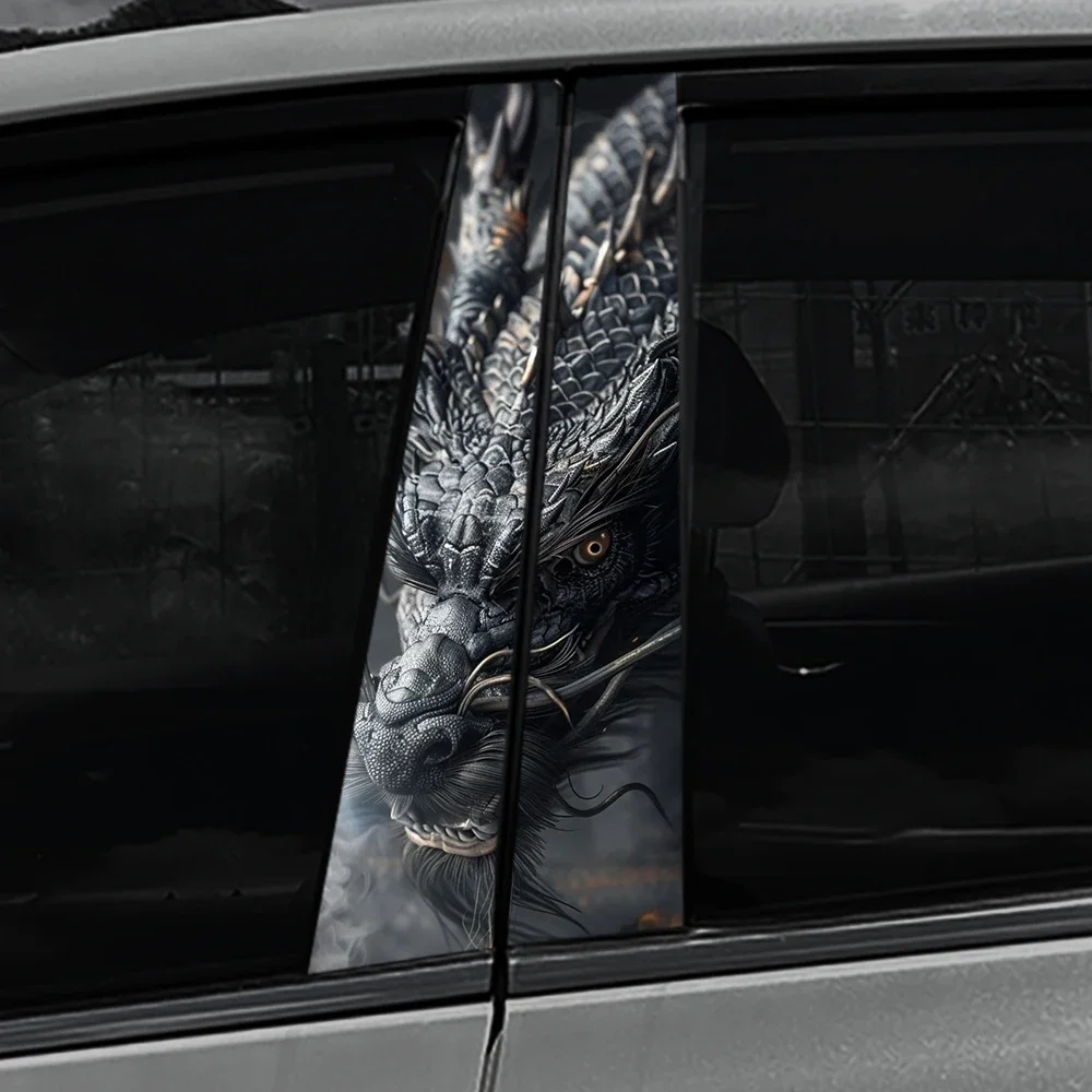

Могучий красивый сильный дракон автомобильные наклейки авто B столб водостойкий декор в виде животных крышка царапины двери автомобиля столб ПЭТ наклейки