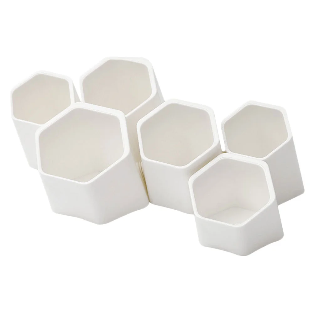 

6 Pcs Pen Storage Box Stationery Container Wall Multi-function Holders Plastic Student's