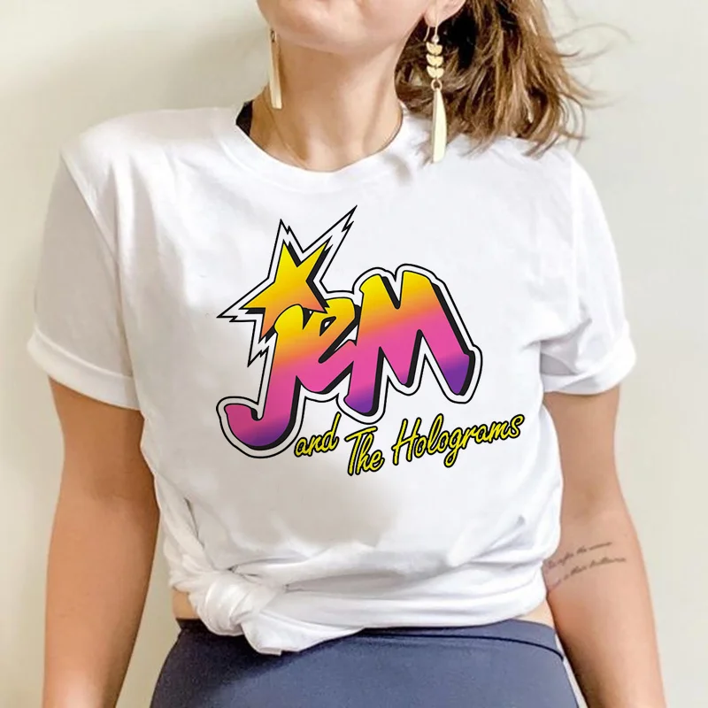 

Мужские футболки Jem and the голограмма, забавная Повседневная белая футболка y2k, 2022, футболки, топы, аниме