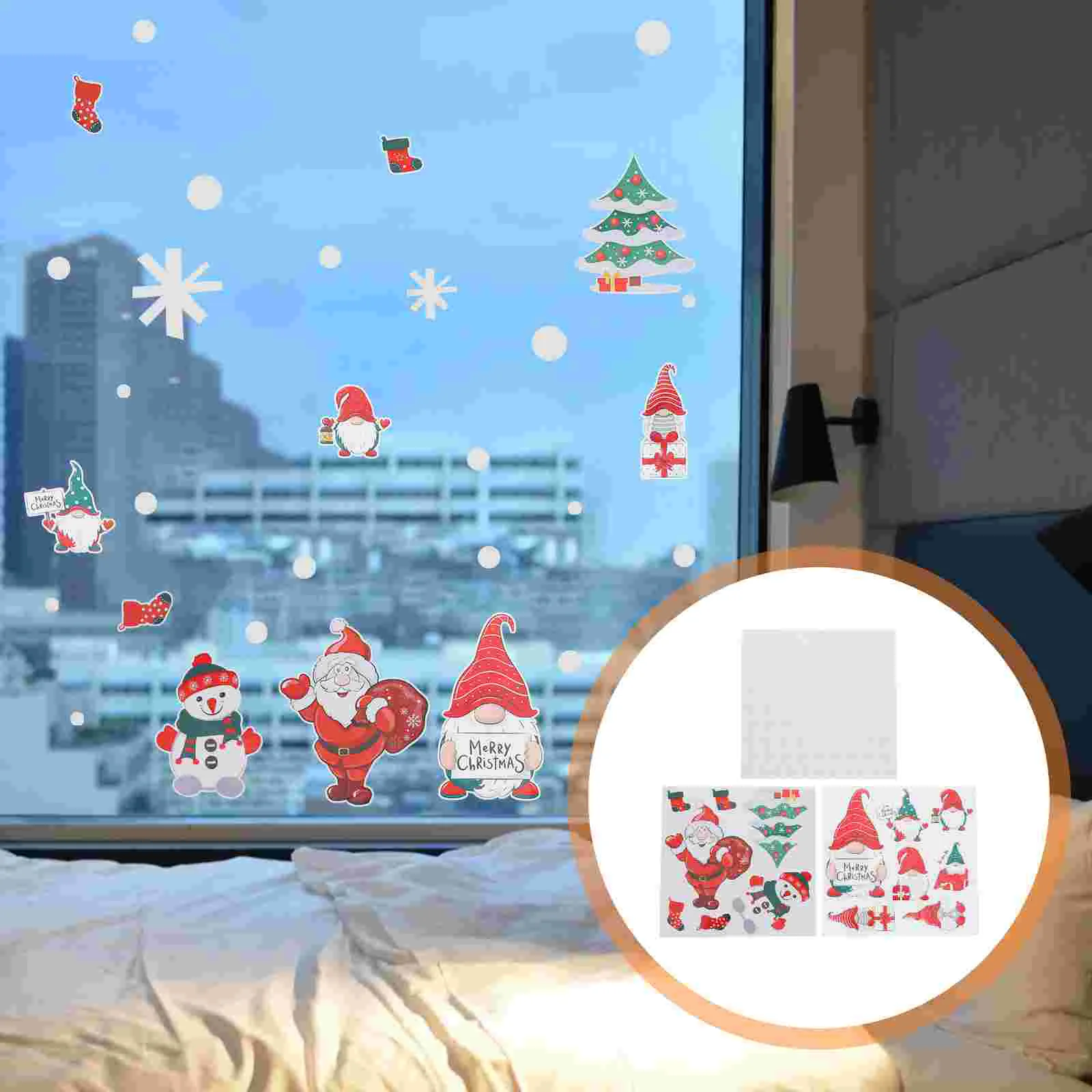 

Window Christmas Sticker Wall Stickers Reindeer Decalholiday Snowflakewinter Decals Decor Gnome Decorations