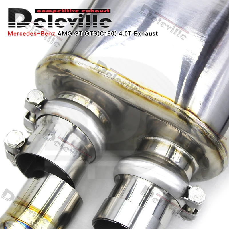 Фото Выхлопные трубы OEM Valves Muffler для Mercedes-Benz AMG GT GTS GTR 4.0T 2016-2019, титановые, Catback, H-образные №5