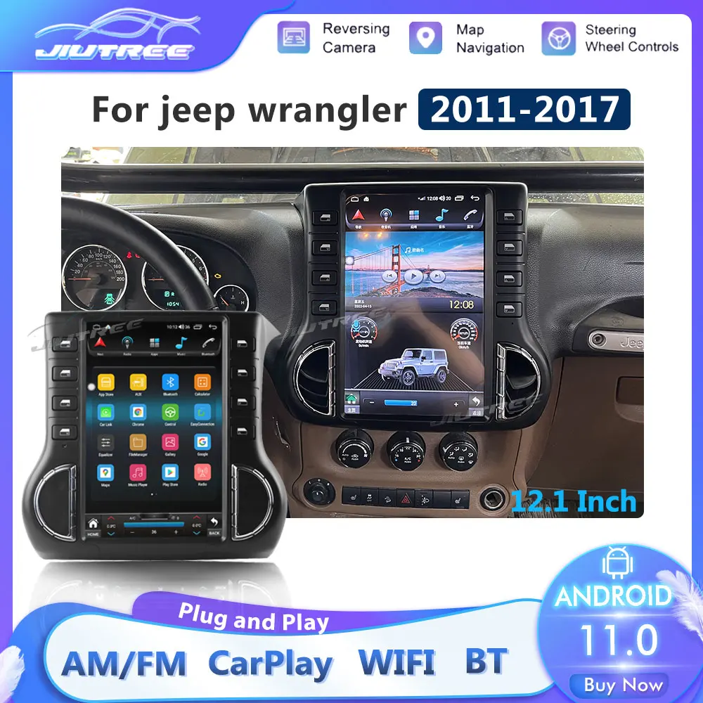 Автомобильный радиоприемник 12 1 дюйма Android для Jeep Wrangler 3 JK 2011-2017 GPS-навигация DVD