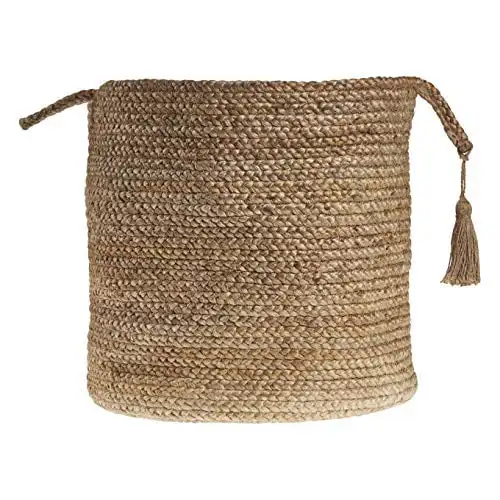 

Eco-Friendly Montego Solid Jute Decorative Storage Basket - 17" x 17" x 17" - An Ideal Choice for Home Organisation.